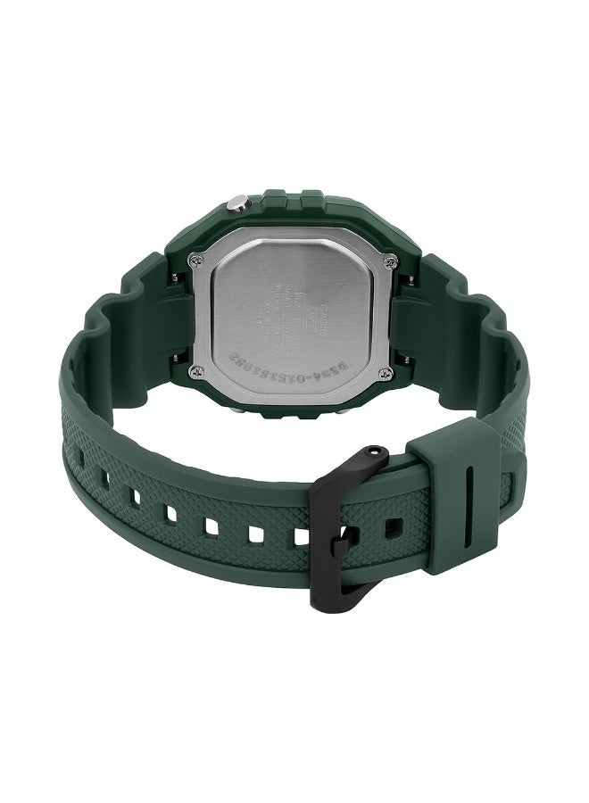 كاسيو Digital Men’s Watch W-Digital Men’s Watch W-218H-3BVDF, 44.4mm Black Dial, Green Resin Case & Band, 50 m WR218H-3BVDF, 44.4mm Black Dial, Green Resin Case & Band, 50 m WR - Image 4
